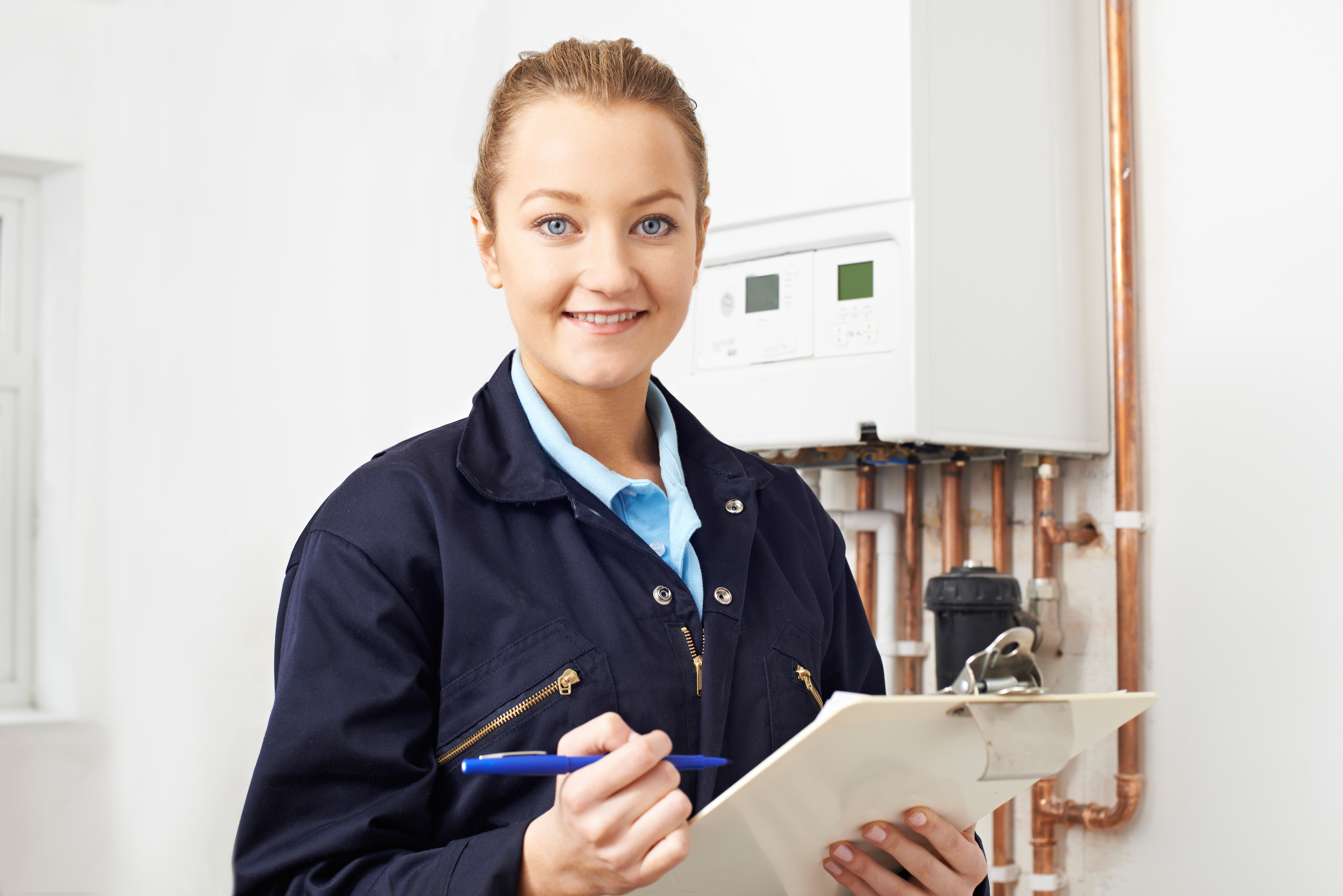 Engineer working on a boiler